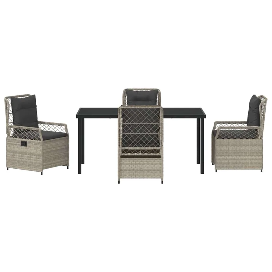 Ensemble de salle à manger pour jardin 5 pcs Gris clair - 7