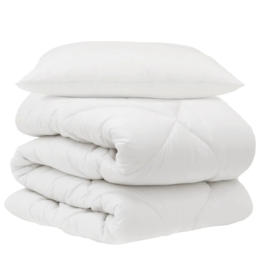 Couette avec oreiller 2 pcs Blanc Microfibre - 2