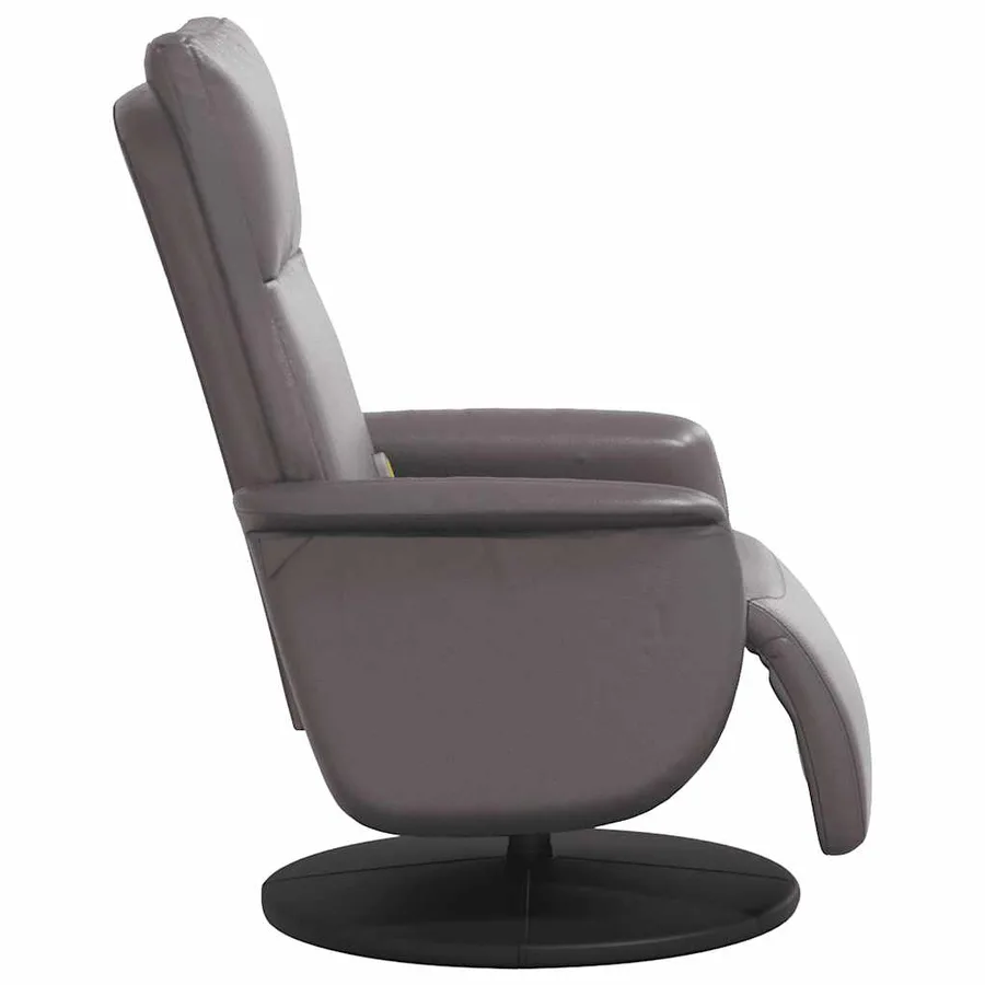 Fauteuil inclinable de massage repose-pieds gris similicuir - 5
