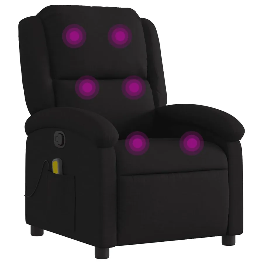 Fauteuil de massage inclinable Noir Tissu - 2