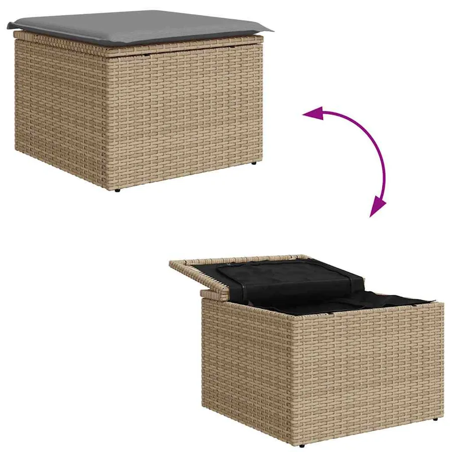 Ensemble de canapé de jardin 8 pcs beige et gris clair - 14