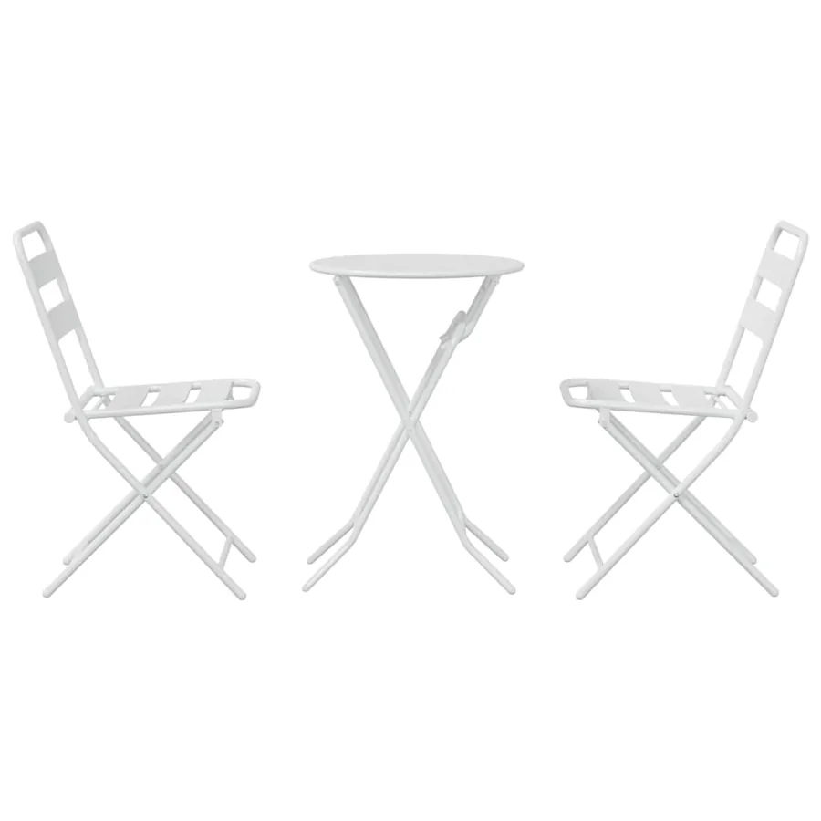 Ensemble bistro de jardin 3 pcs Blanc Acier - 7