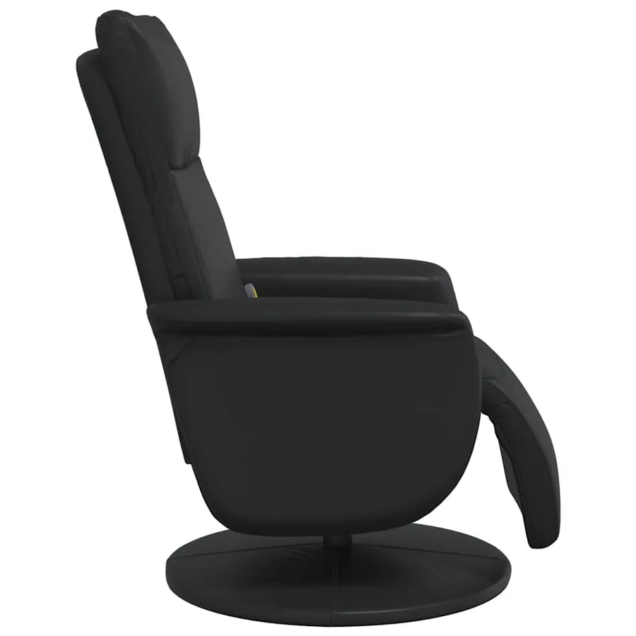 Fauteuil inclinable de massage repose-pieds noir similicuir - 6
