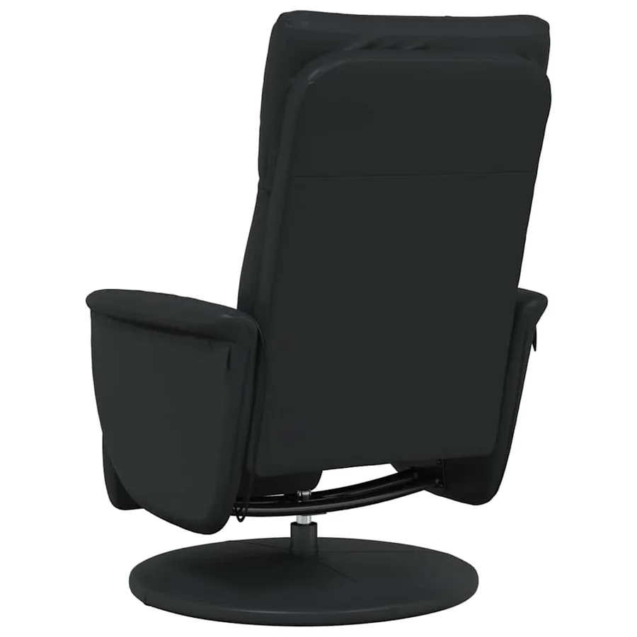 Fauteuil inclinable de massage repose-pieds noir similicuir - 7