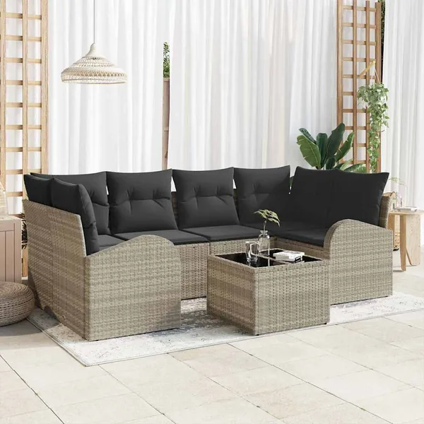 Ensemble de canapé de jardin Gris clair 55 x 55 x 37 cm