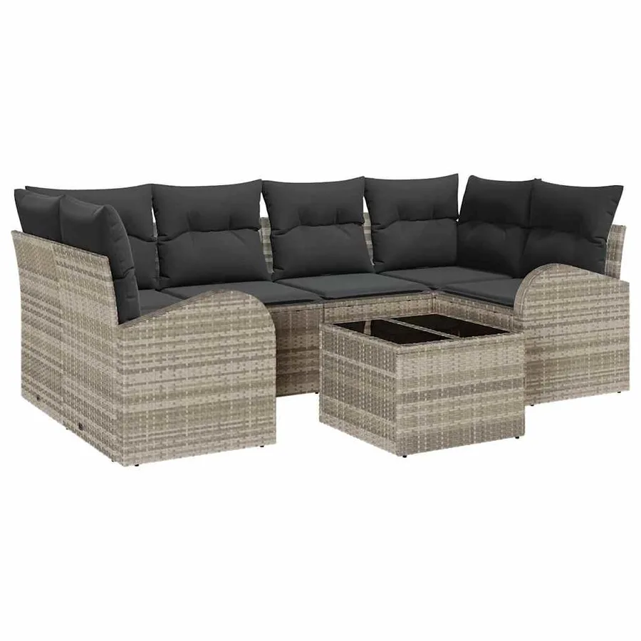 Ensemble de canapé de jardin Gris clair 55 x 55 x 37 cm - 2