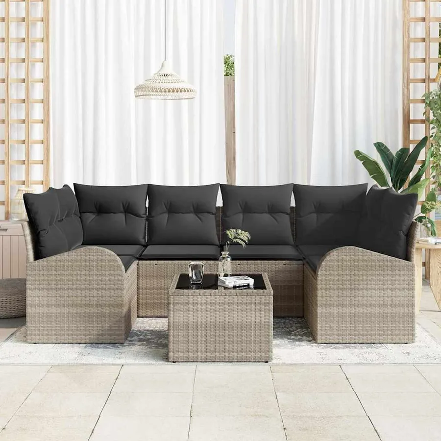 Ensemble de canapé de jardin Gris clair 55 x 55 x 37 cm - 3