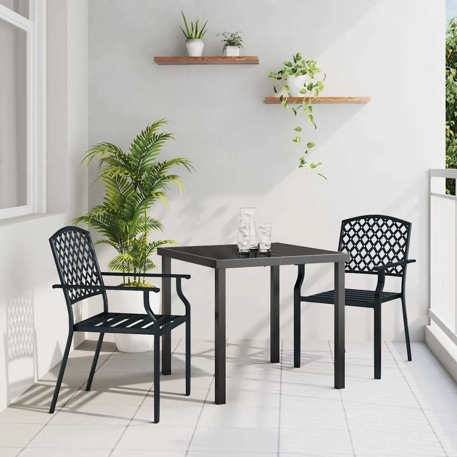 Ensemble de salle à manger pour jardin 3 pcs Anthracite