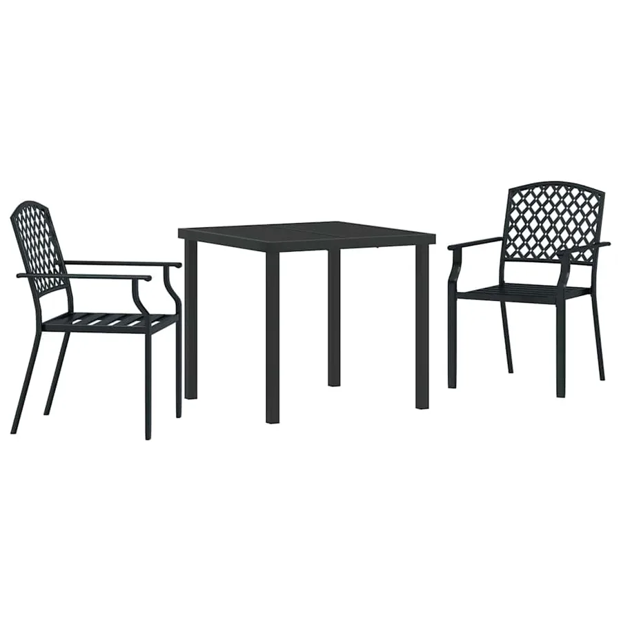 Ensemble de salle à manger pour jardin 3 pcs Anthracite - 2