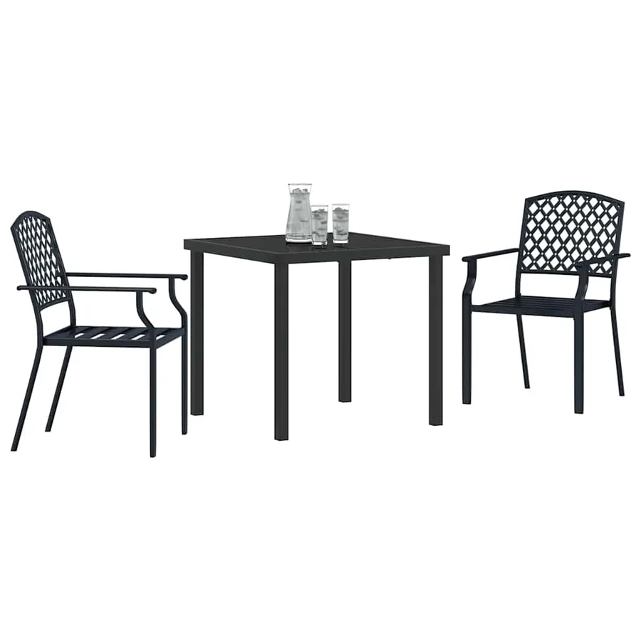 Ensemble de salle à manger pour jardin 3 pcs Anthracite - 3