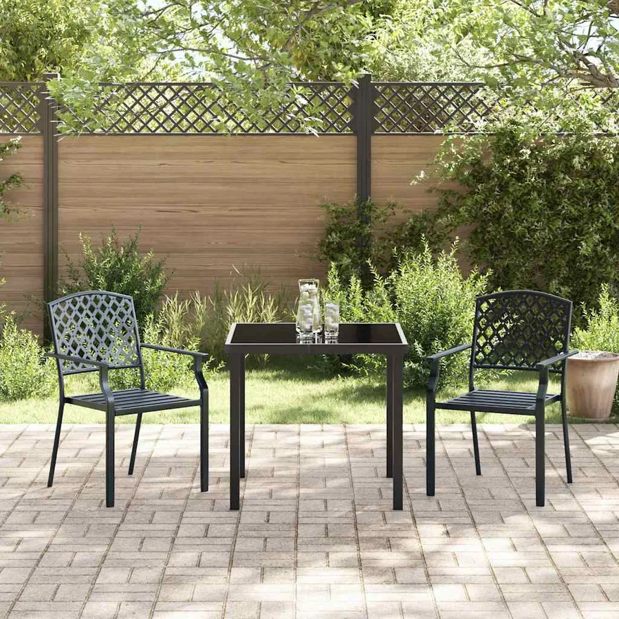 Ensemble de salle à manger pour jardin 3 pcs Anthracite - 4