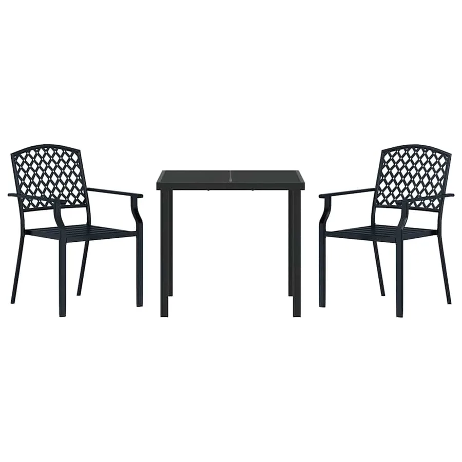 Ensemble de salle à manger pour jardin 3 pcs Anthracite - 7