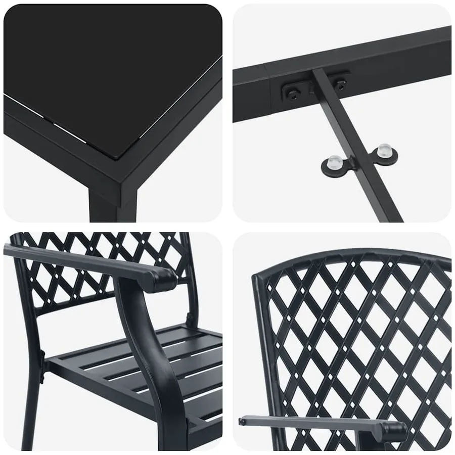 Ensemble de salle à manger pour jardin 3 pcs Anthracite - 9