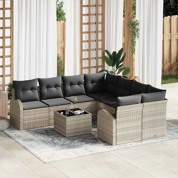 Ensemble de canapé de jardin 55 x 55 x 37 cm polyrotin