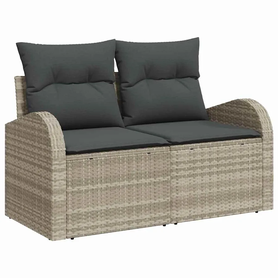 Ensemble de Canapés avec coussin 6 pcs Gris clair Polyester - 7