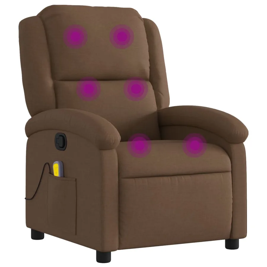 Fauteuil de massage inclinable Marron Tissu - 2