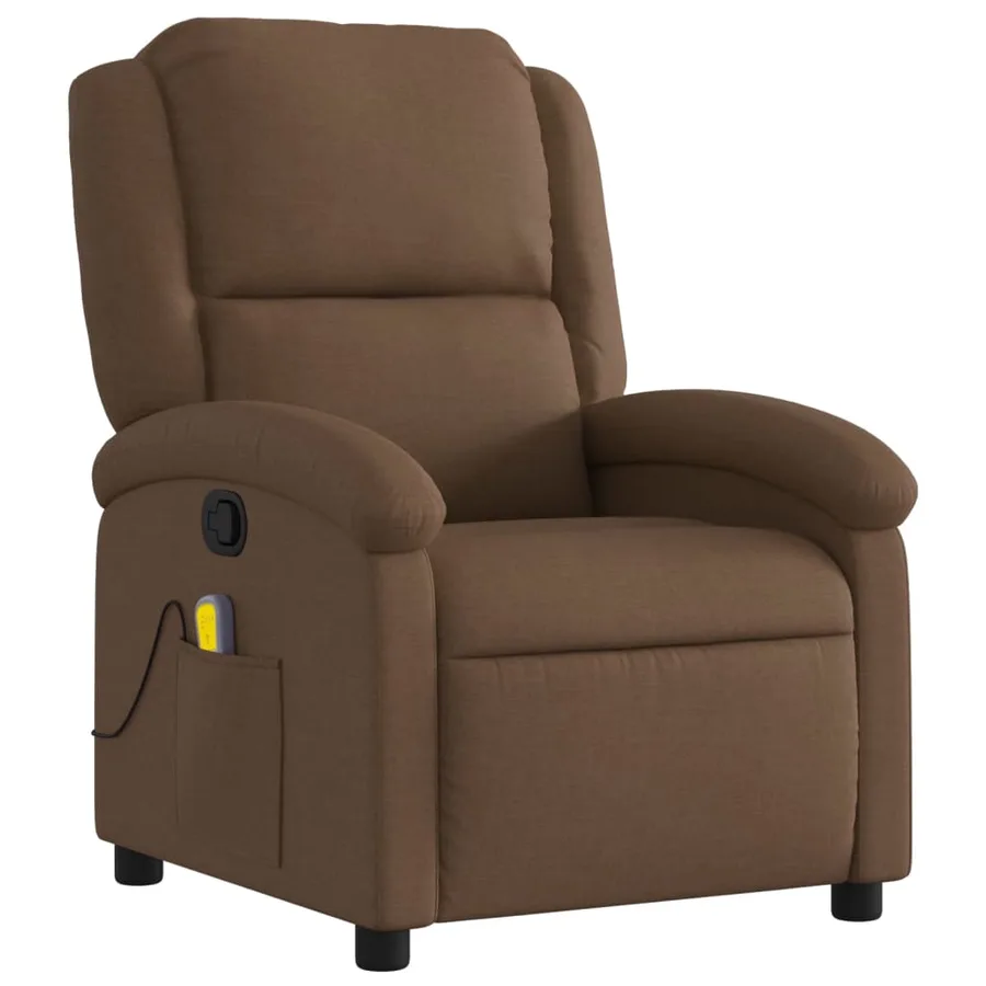 Fauteuil de massage inclinable Marron Tissu - 3