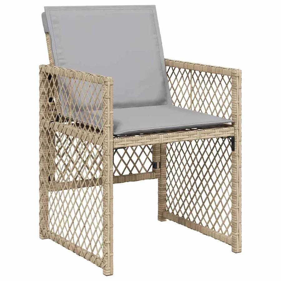 Ensemble de salle à manger pour jardin 5 pcs Beige polyrotin - 6