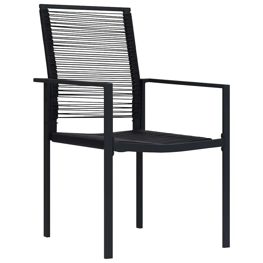 Ensemble de salle à manger pour jardin 3 pcs Noir - 6