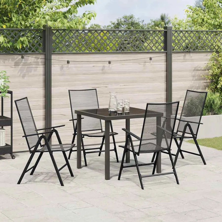 Ensemble de salle à manger pour jardin 5 pcs Anthracite - 4
