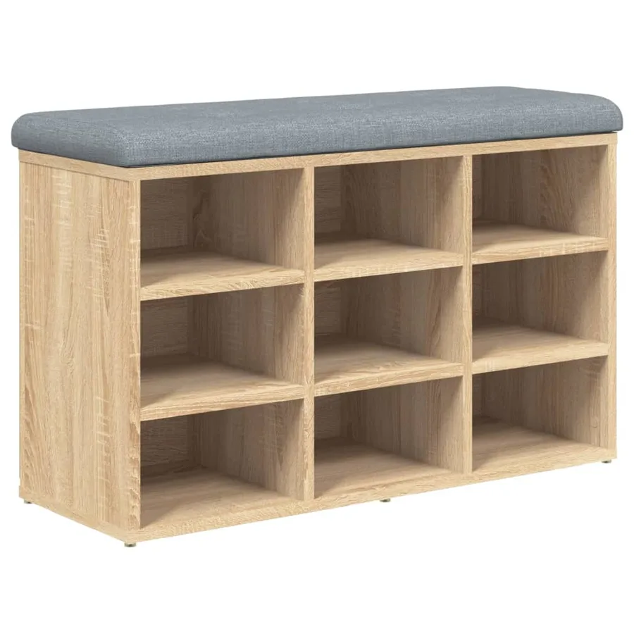 Banc à chaussures Chêne Sonoma 82x32x50 cm Bois d'ingénierie - 2