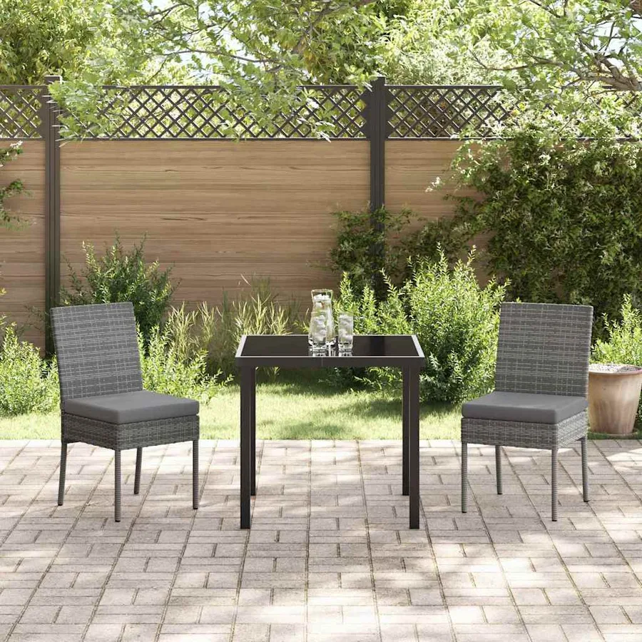 Ensemble de salle à manger pour jardin 3 pcs Gris - 4