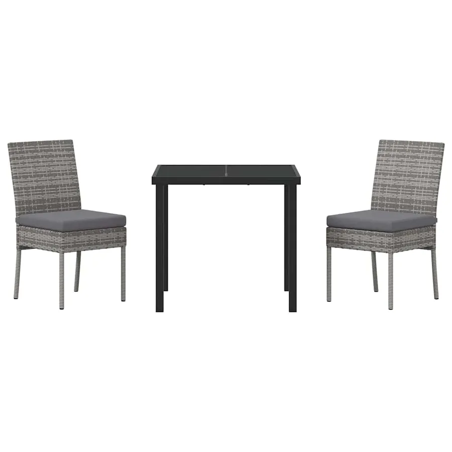 Ensemble de salle à manger pour jardin 3 pcs Gris - 7