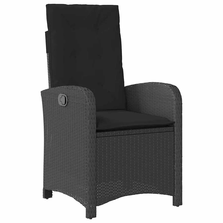 Ensemble de salle à manger pour jardin 3 pcs Noir polyrotin - 6