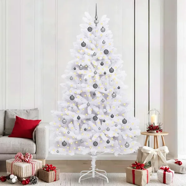 Sapin de Noël artificiel Blanc 120 x 120 x 240 cm PVC et métal