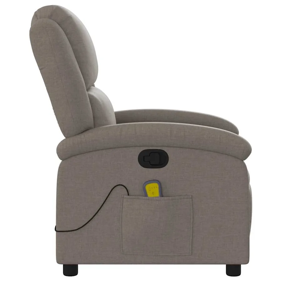 Fauteuil de massage inclinable Taupe Tissu - 5