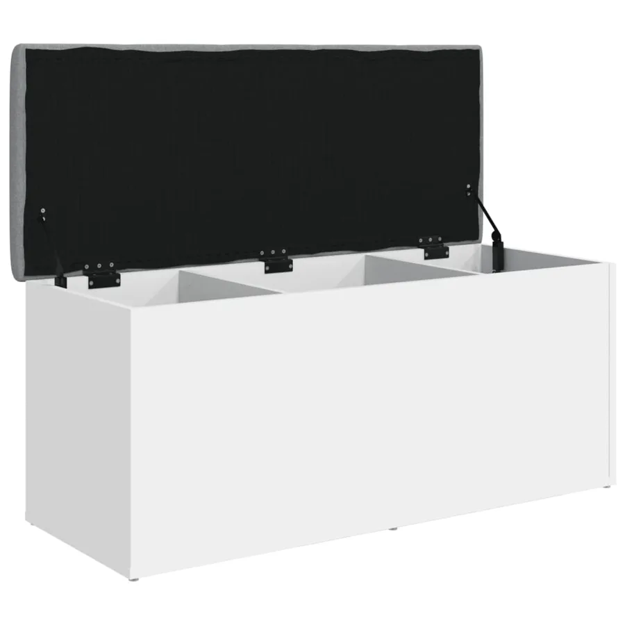 Banc de rangement Blanc 102x42x45 cm Bois d'ingénierie - 4