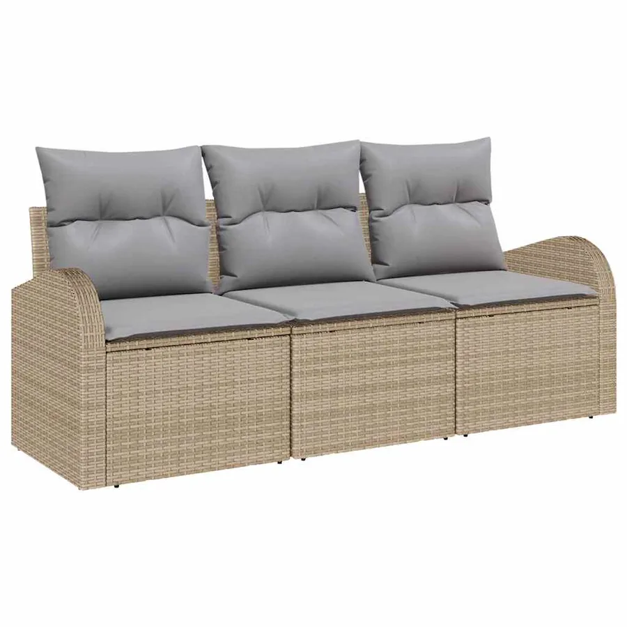 Ensemble de canapé de jardin Beige polyrotin - 2