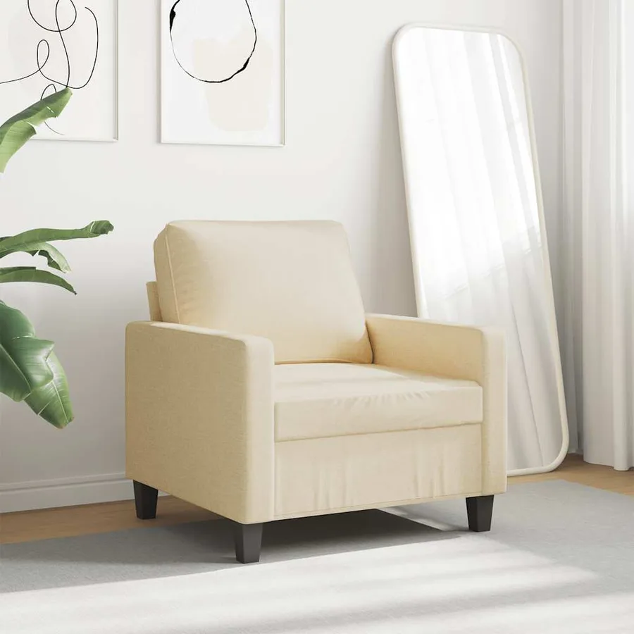 Fauteuil Crème 60 cm Tissu - 3