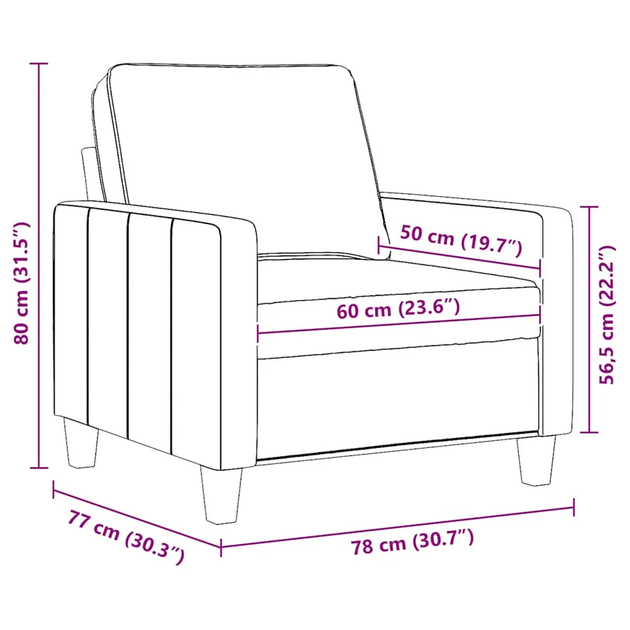 Fauteuil Crème 60 cm Tissu - 9