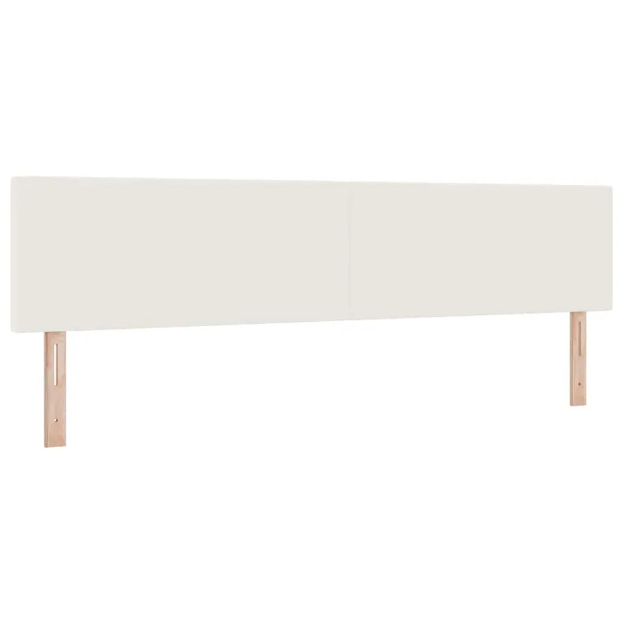 Lit à ressort LED avec tête de lit Crème et Blanc 200 x 200 cm - 7