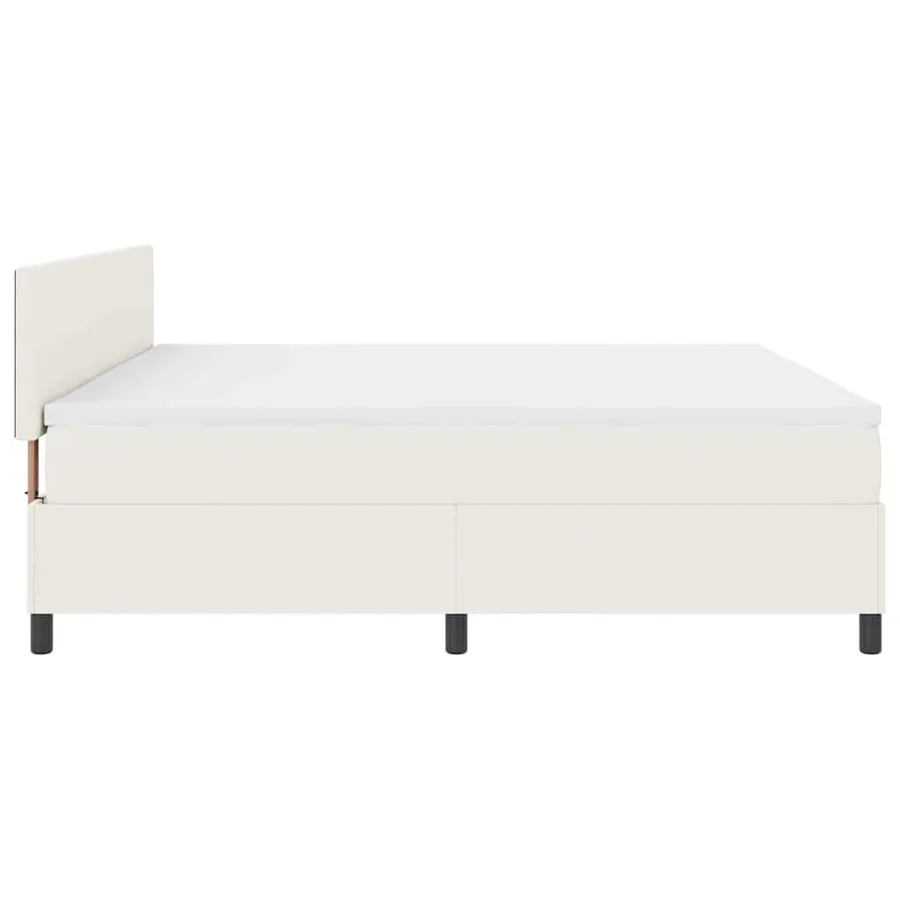 Lit à ressort LED avec tête de lit Crème et Blanc 200 x 200 cm - 9