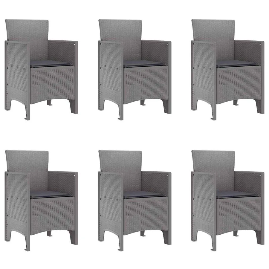 Ensemble de salle à manger pour jardin 7 pcs Gris clair - 5