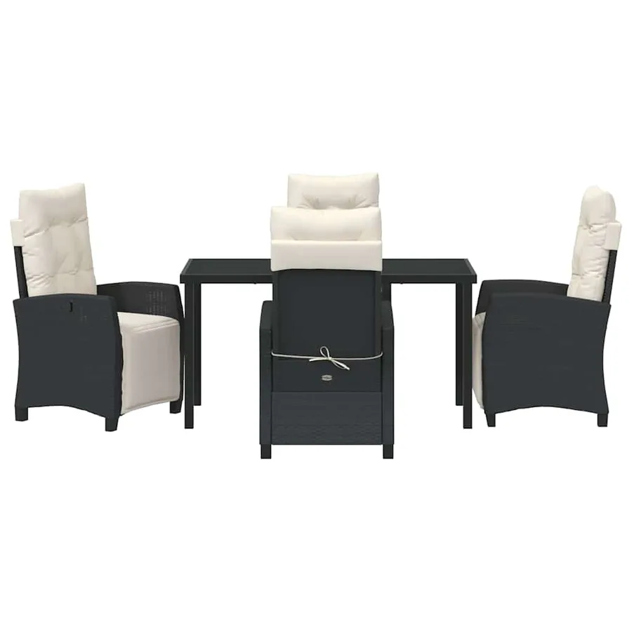 Ensemble de salle à manger pour jardin 5 pcs Noir polyrotin - 7