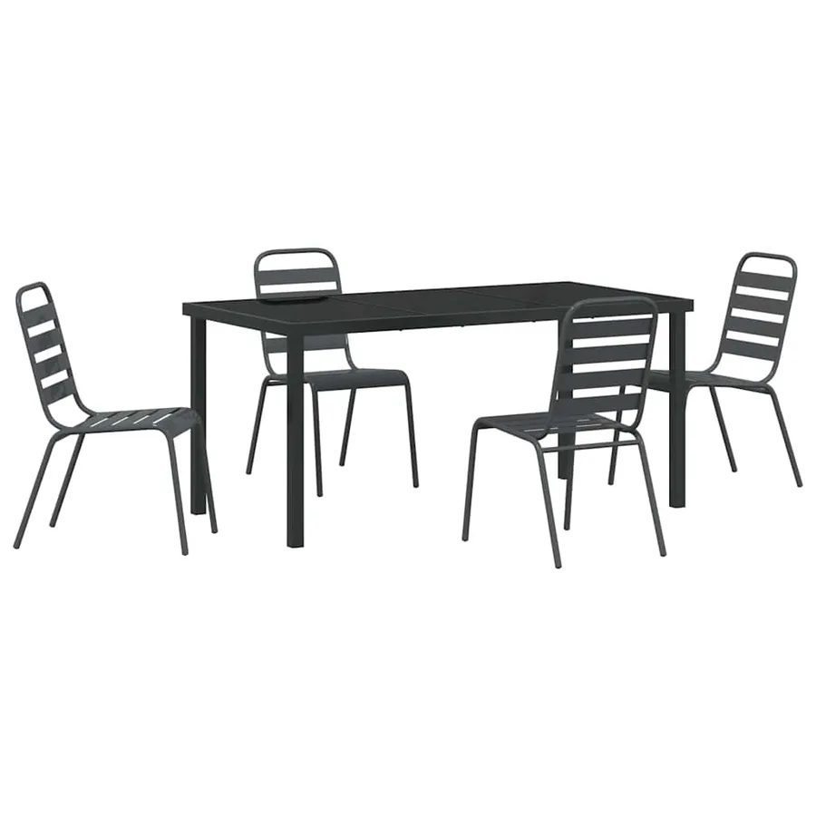 Ensemble de salle à manger pour jardin 5 pcs Anthracite - 2
