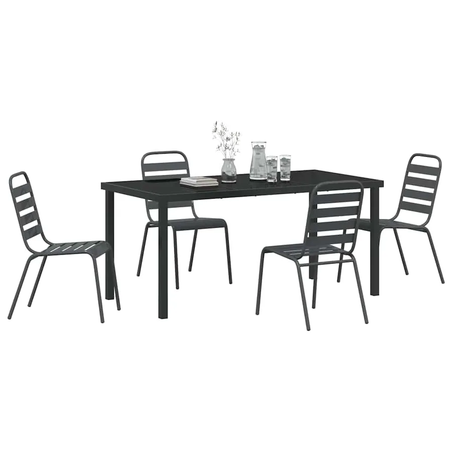 Ensemble de salle à manger pour jardin 5 pcs Anthracite - 3