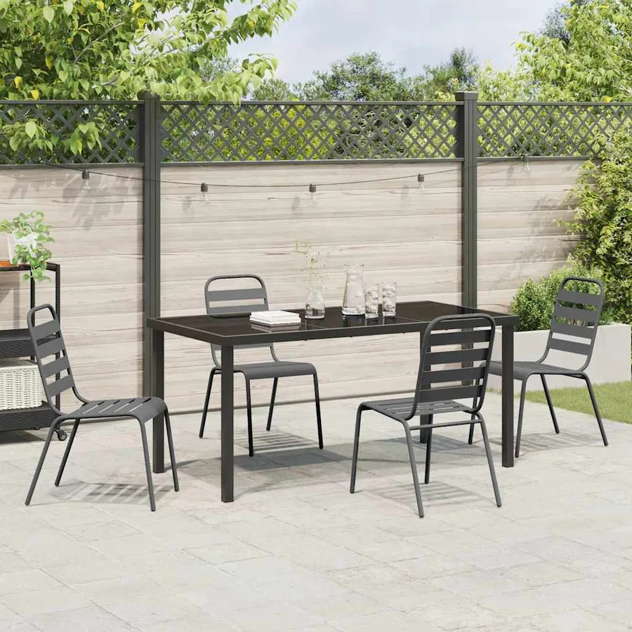 Ensemble de salle à manger pour jardin 5 pcs Anthracite - 4