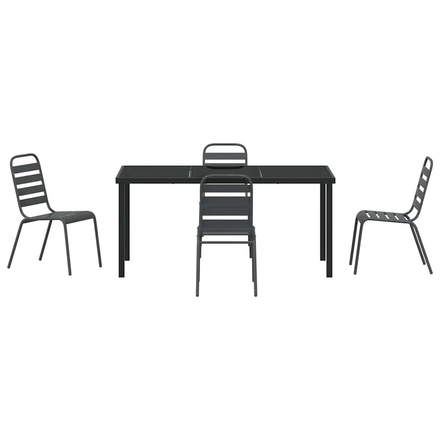 Ensemble de salle à manger pour jardin 5 pcs Anthracite - 7