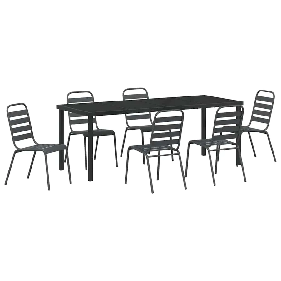 Ensemble de salle à manger pour jardin 7 pcs Anthracite - 2
