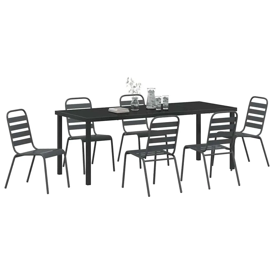 Ensemble de salle à manger pour jardin 7 pcs Anthracite - 3