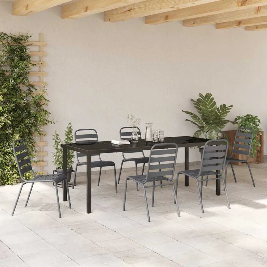 Ensemble de salle à manger pour jardin 7 pcs Anthracite - 4