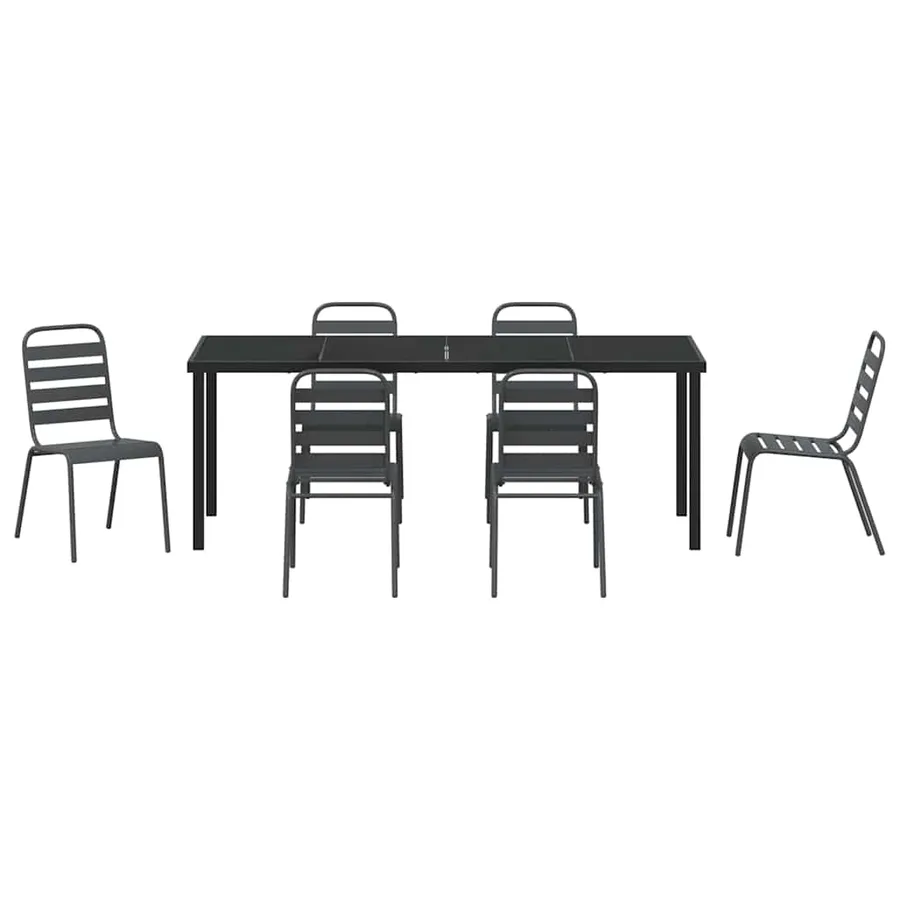 Ensemble de salle à manger pour jardin 7 pcs Anthracite - 7