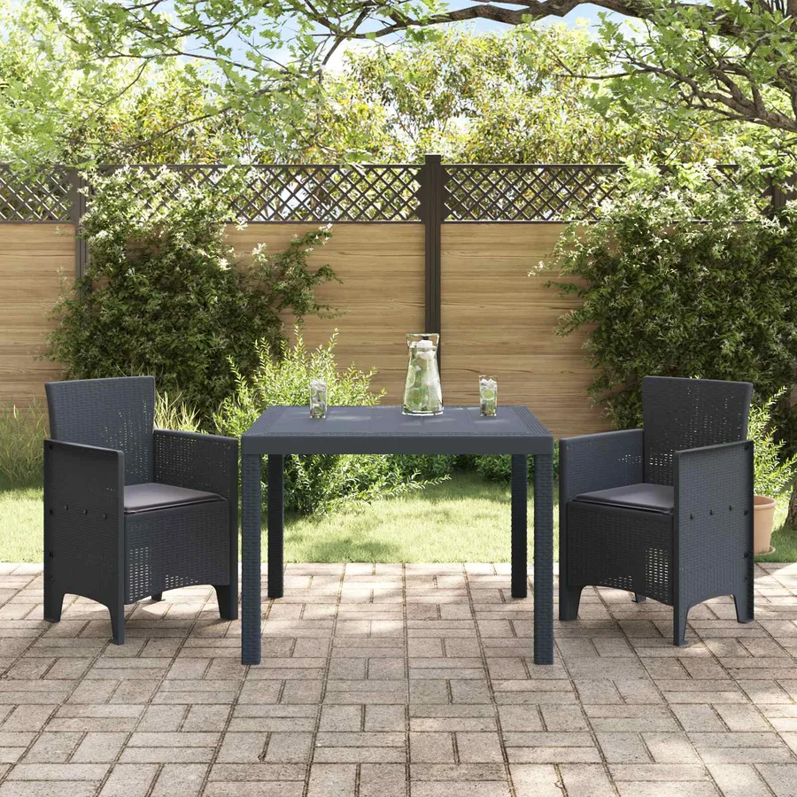 Ensemble de salle à manger pour jardin 3 pcs Anthracite - 3