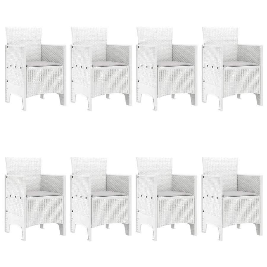 Ensemble de salle à manger pour jardin 9 pcs Blanc - 4