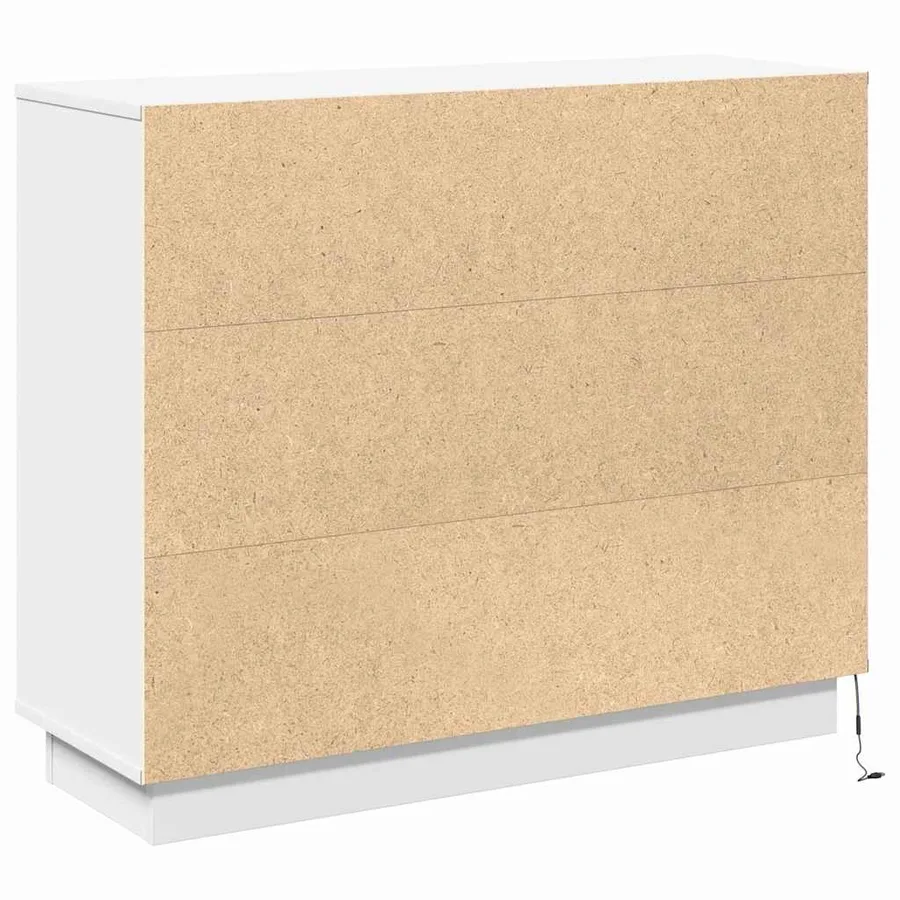 Buffet LED Blanc 90 x 32 x 75 cm Bois d'ingénierie - 11