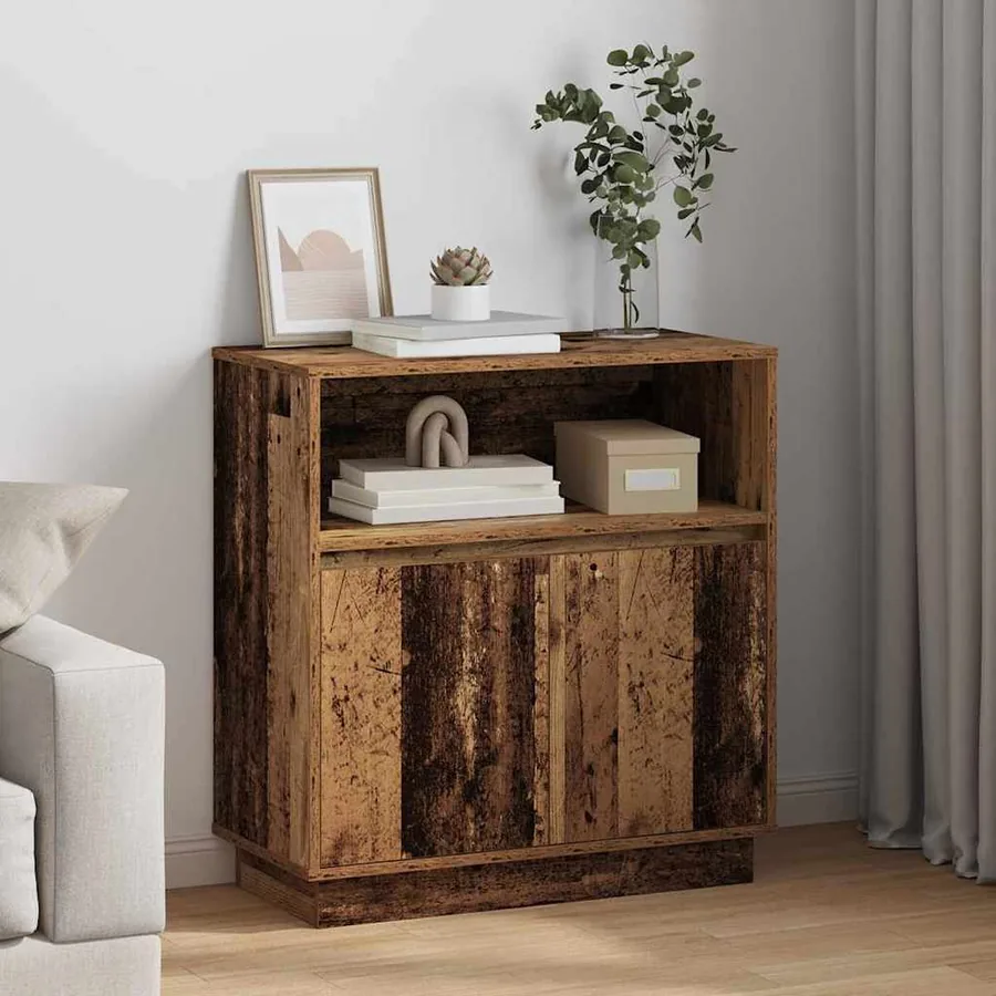 Buffet LED Bois ancien 71 x 34,5 x 75 cm Bois d'ingénierie